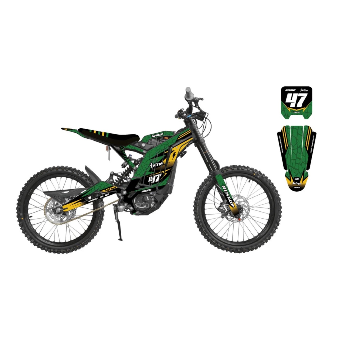 Surron 'ERODED RACE' EMERALD GREEN / BURNT YELLOW Graphics Kit