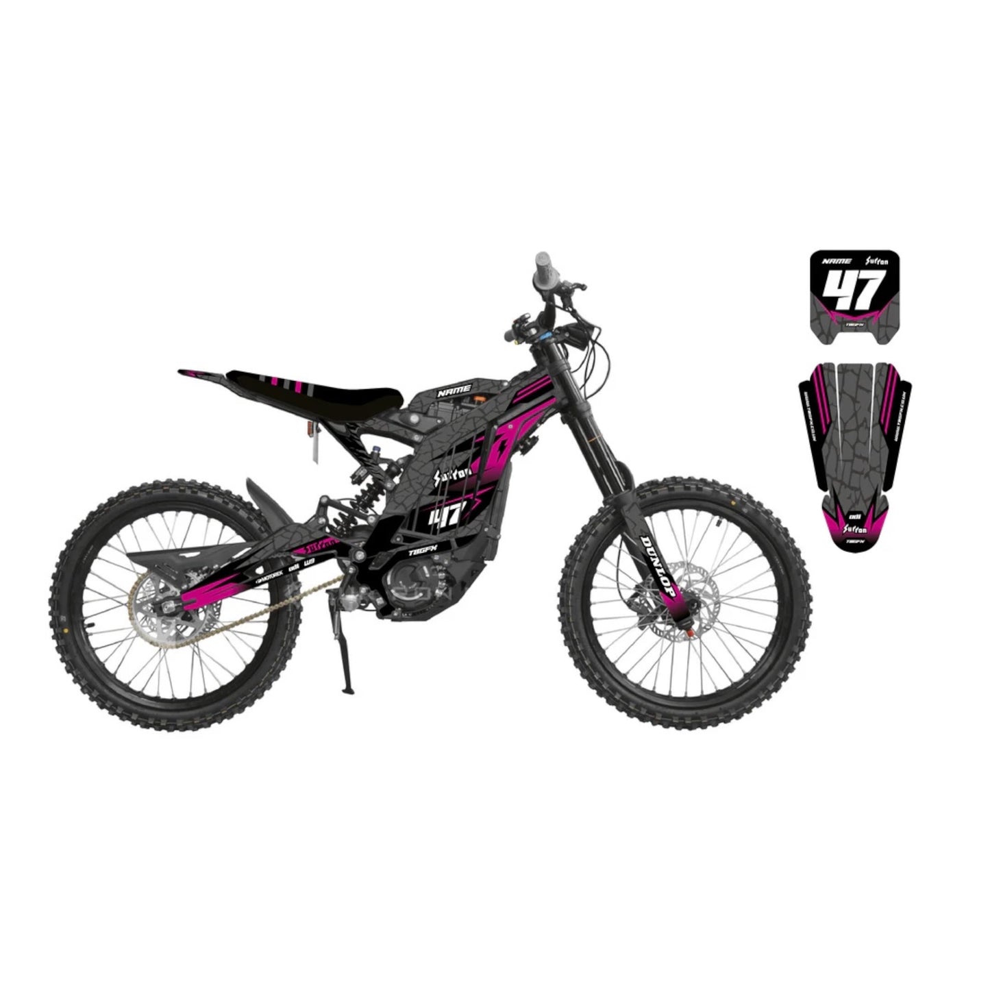 Surron 'ERODED RACE' GREY / PINK Graphics Kit