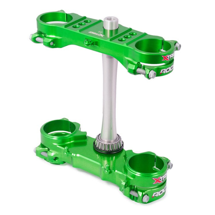 TRIPLE CLAMP TECH 23MM KAWASAKI KXF250 21-26, KXF450 19-26 GREEN