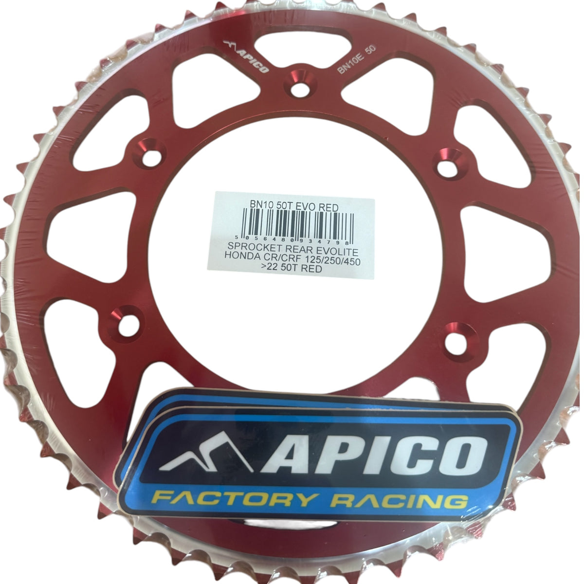 SPROCKET REAR HONDA CR/CRF 125 / 250 / 450 >22 50T RED EVOLITE