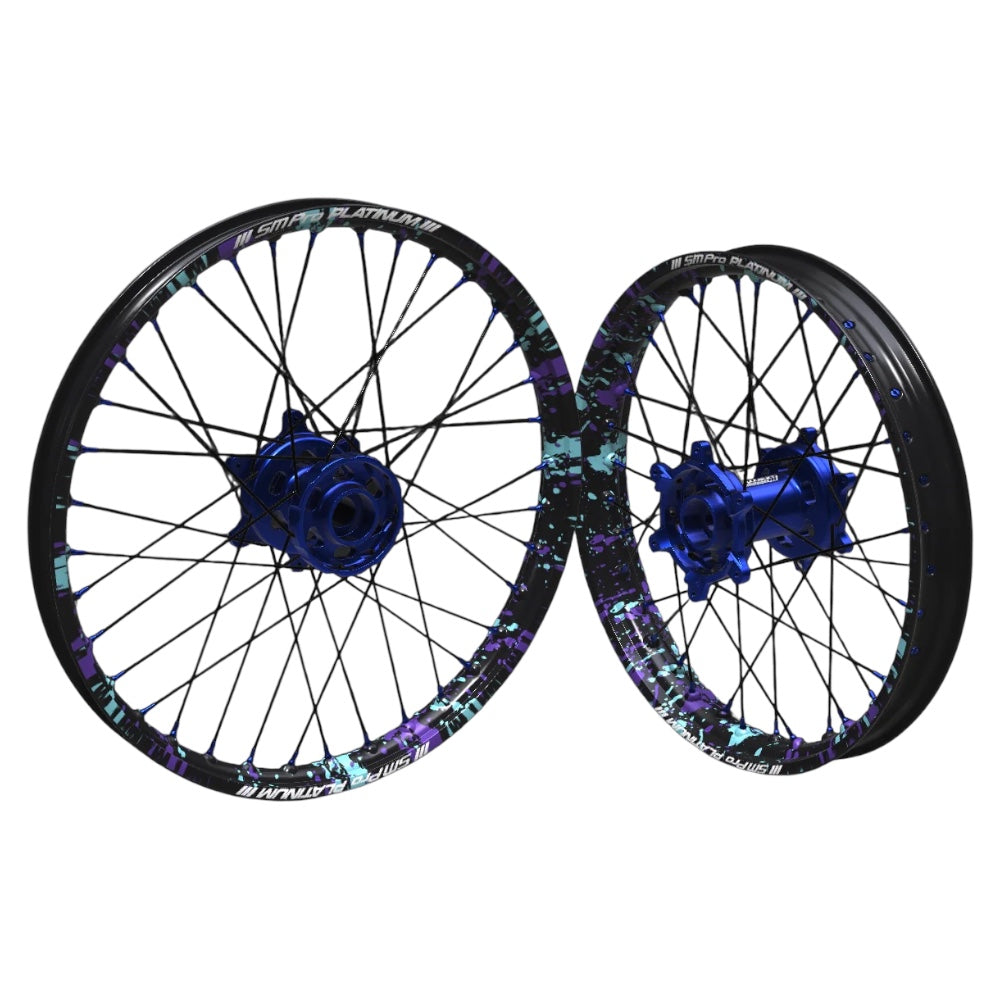 SM PRO SUR RON WHEEL SET 19/16" SPLATTERKOTE BLUE/PURPLE COMBO