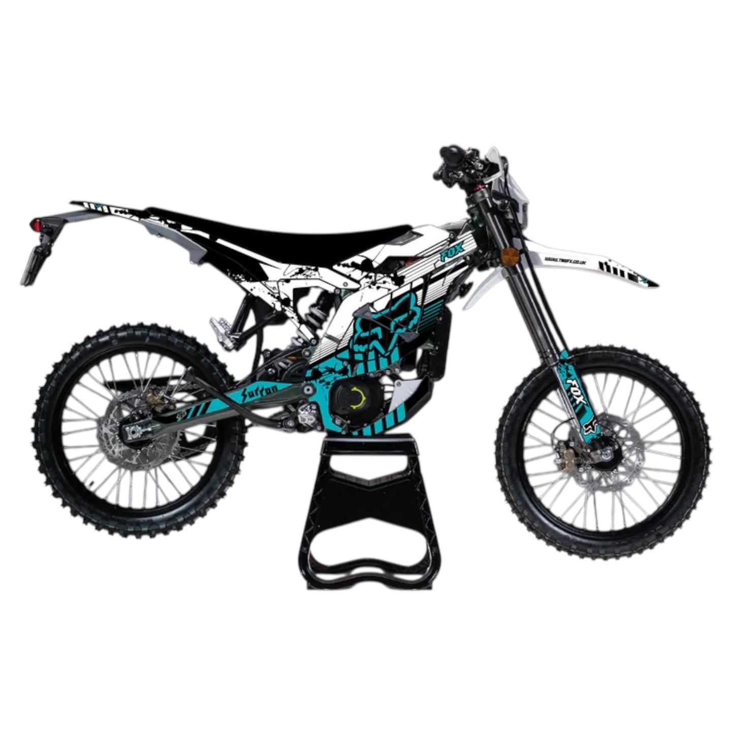 Surron Ultra Bee "OG FOX" WHITE/TEAL Graphics Kit