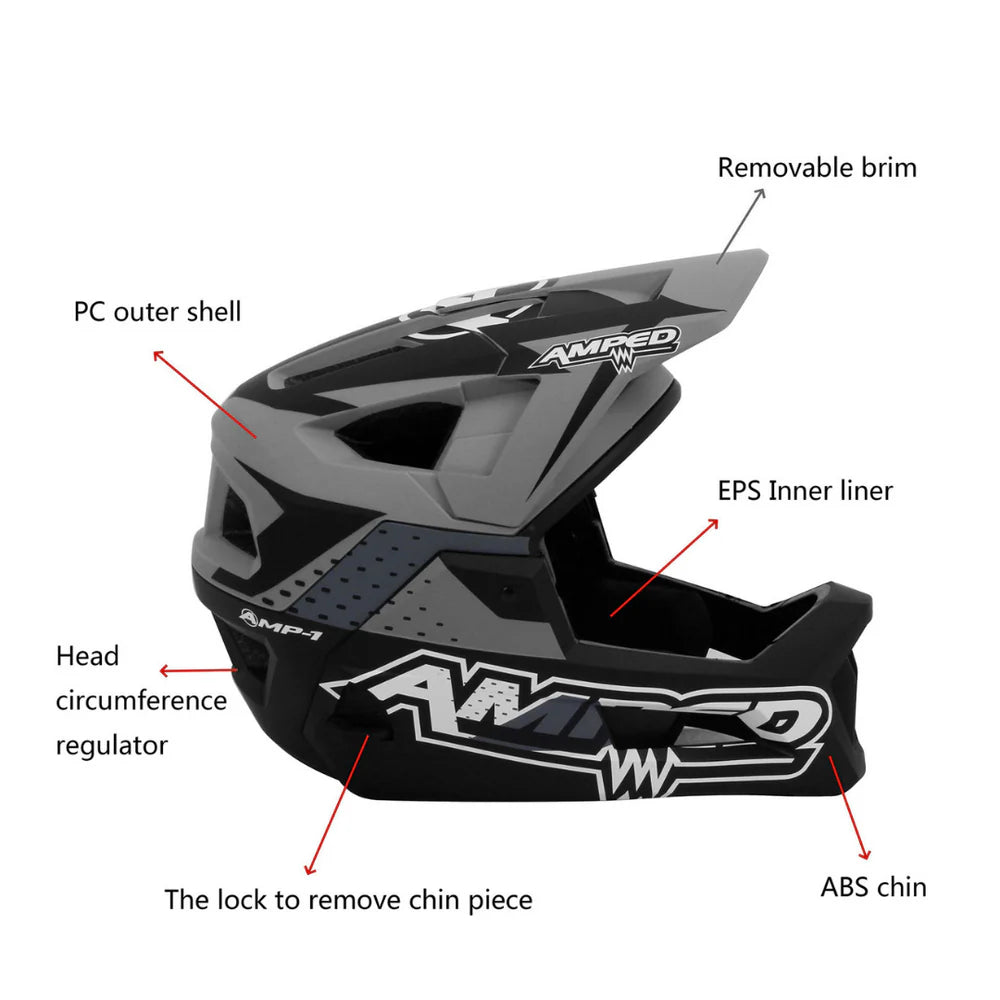 Amped- Amp-1 Kids MTB Full Face Helmet