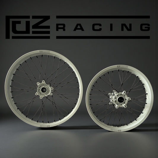 Surron Ultra 21 / 18” White Rims - White Hub By Fuze Racing