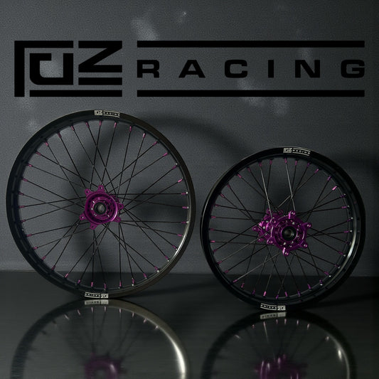 Ultra 21 / 18” Black Rims - Purple Hub - Purple Nip By Fuze Racing