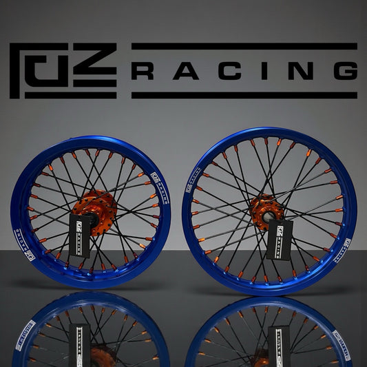 Hyper Bee Wheel Set 14 / 12 - Blue Rim / Orange Hub +Nips