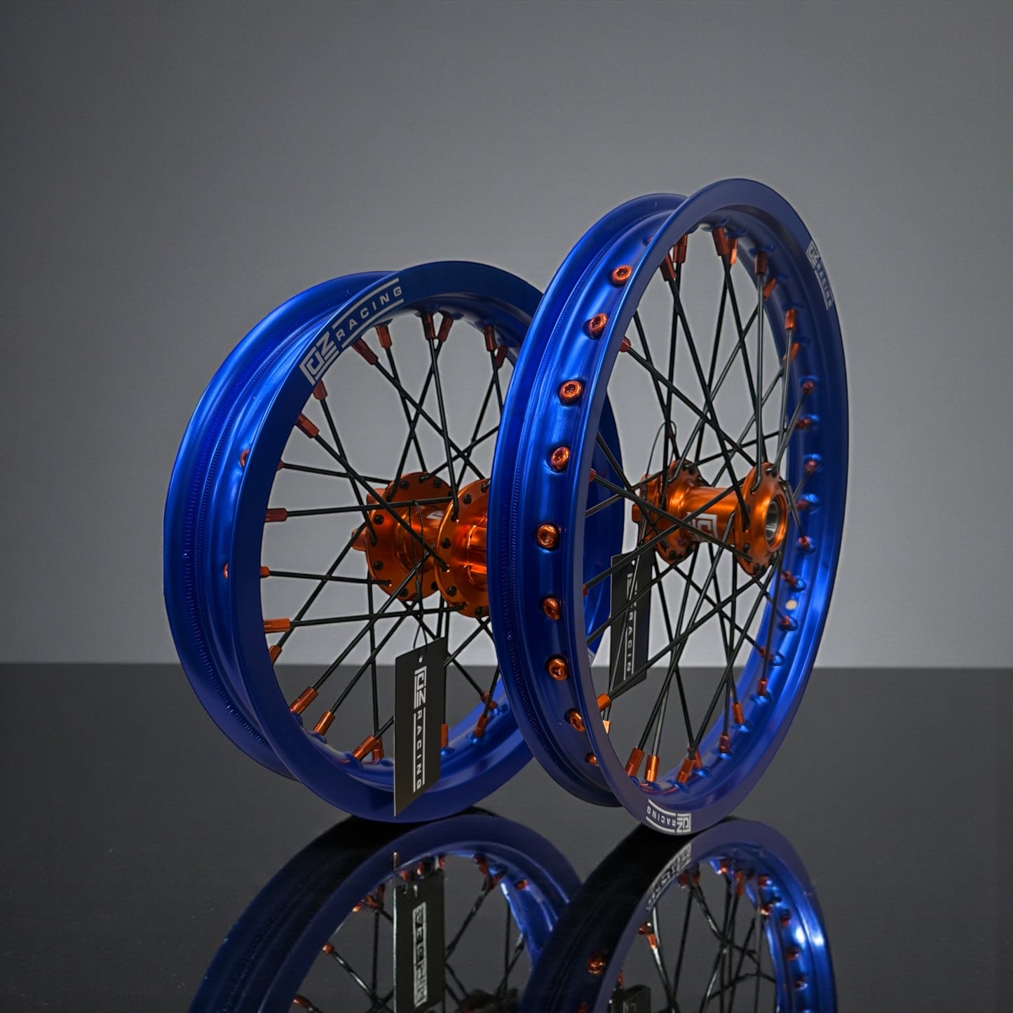 Hyper Bee Wheel Set 14 / 12 - Blue Rim / Orange Hub +Nips