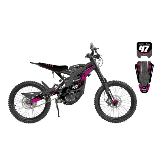 Surron 'ERODED RACE' GREY / PINK Graphics Kit