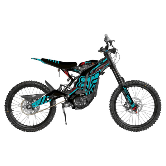 Surron 'OG FOX ' BLACK/TEAL Graphics Kit