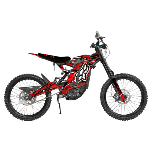 Surron 'ABSTRACT FOX' BLACK/RED Graphics Kit