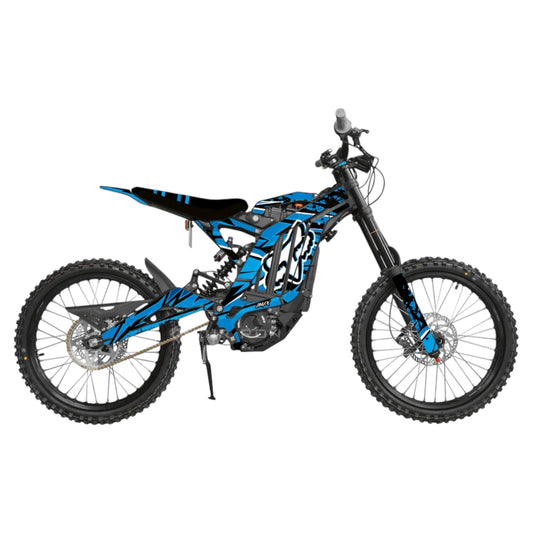 Surron 'ABSTRACT FOX' BLACK/CYAN Graphics Kit