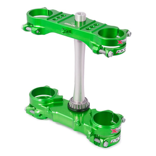 TRIPLE CLAMP TECH 23MM KAWASAKI KXF250 21-26, KXF450 19-26 GREEN