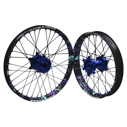 SM PRO SUR RON WHEEL SET 19/16" SPLATTERKOTE BLUE/PURPLE COMBO